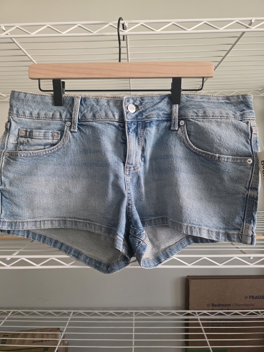 No Boundaries Light Blue Denim Cutoff Shorts